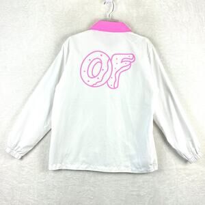 Odd Future Coaches Jacket Men S White Pink Nylon Tyler the Creator Skate Hip-Hop